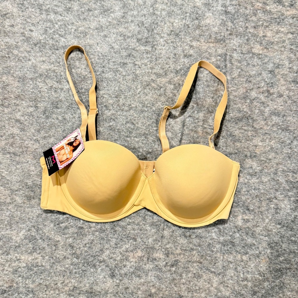 Maidenform Self Expressions Stay Put Strapless Bra 38B Beige MultiWay SE6990 NWT